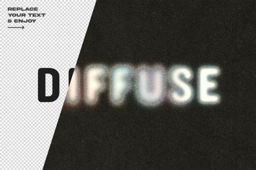 Diffuse Grainy Retro Text Effect