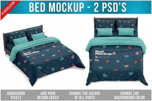 Bed Mockup - 2 PSD'S