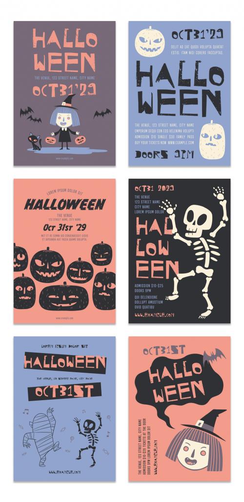 Cartoon Style Halloween Events Flyers Layouts - 287640262