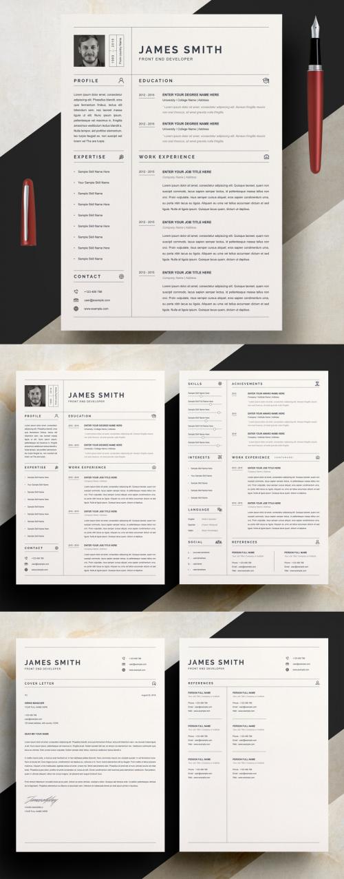 Minimalist Resume and Cover Letter Layout - 287816077