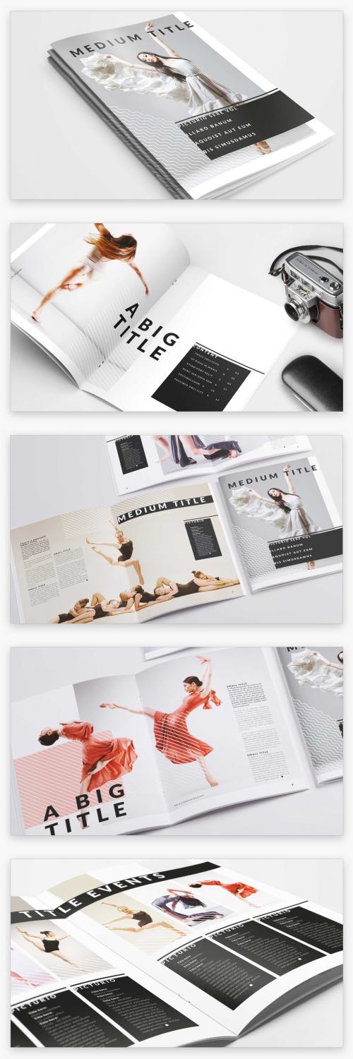 Minimalist Magazine Layout with Line Accents - 288182317