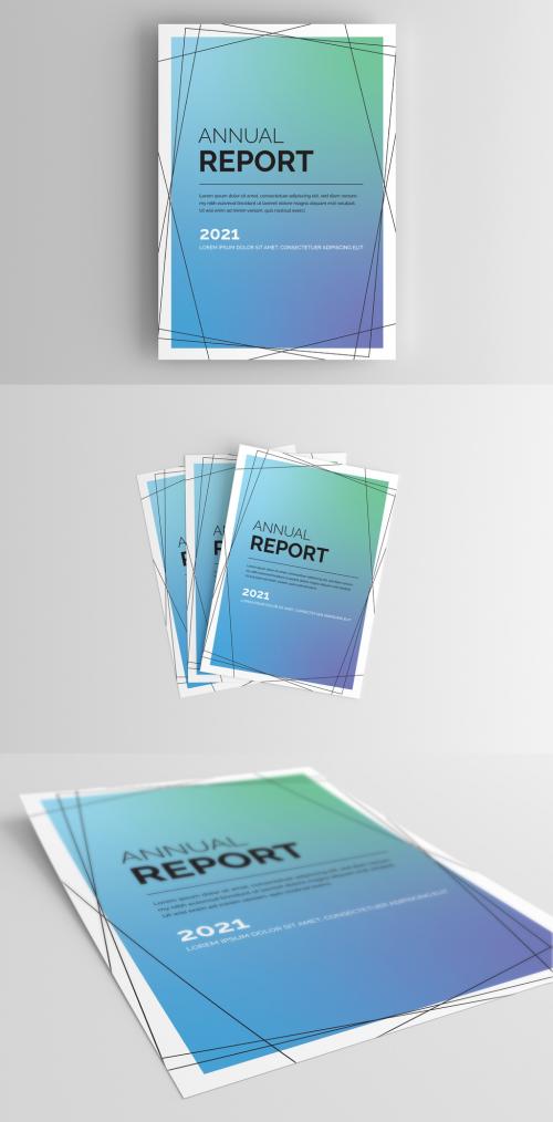 Report Cover Layout with Colorful Gradient Background - 288204144