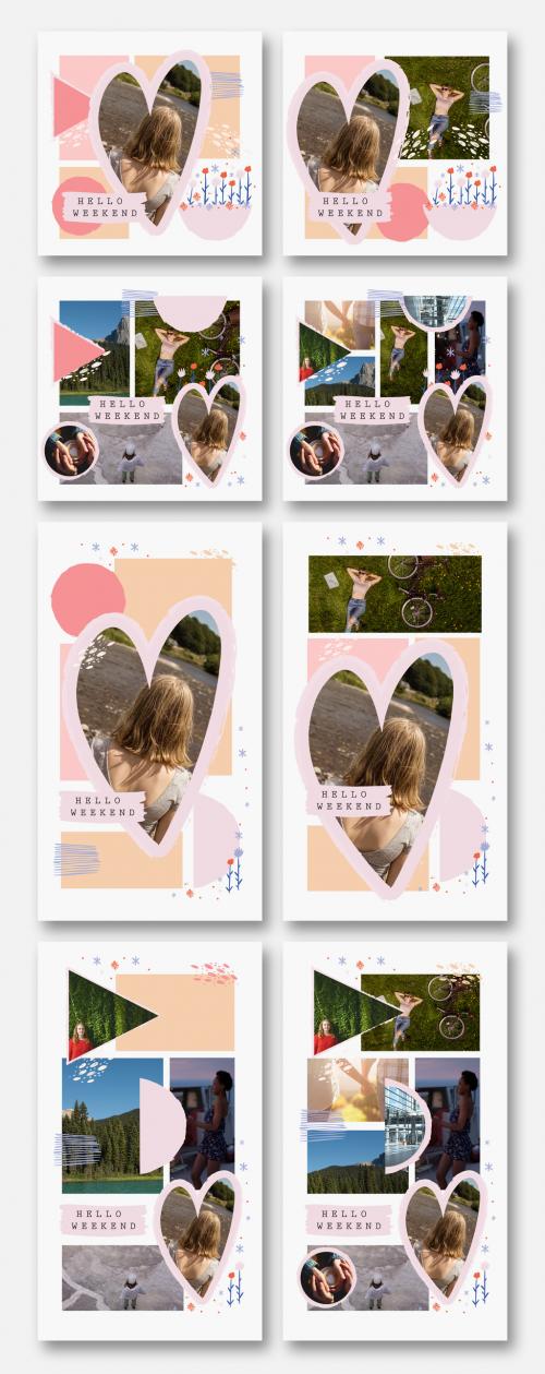 Social Media Collage Layouts with Heart Elements - 288228454