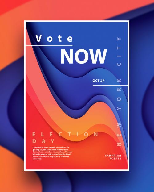 Modern Abstract Campaign Poster Layout - 288239279