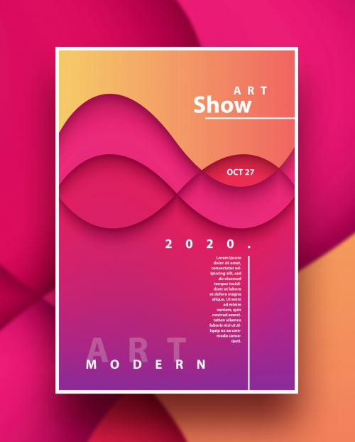 Abstract Vibrant Poster Layout with Gradients - 288239283