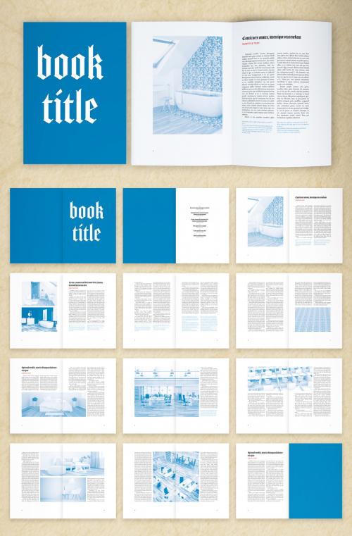 Blue Book Layout with Gothic Accents - 288734602