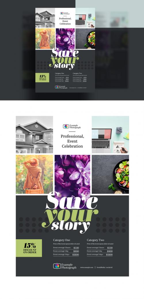 Grid-Style Photo Flyer Layout - 288735298