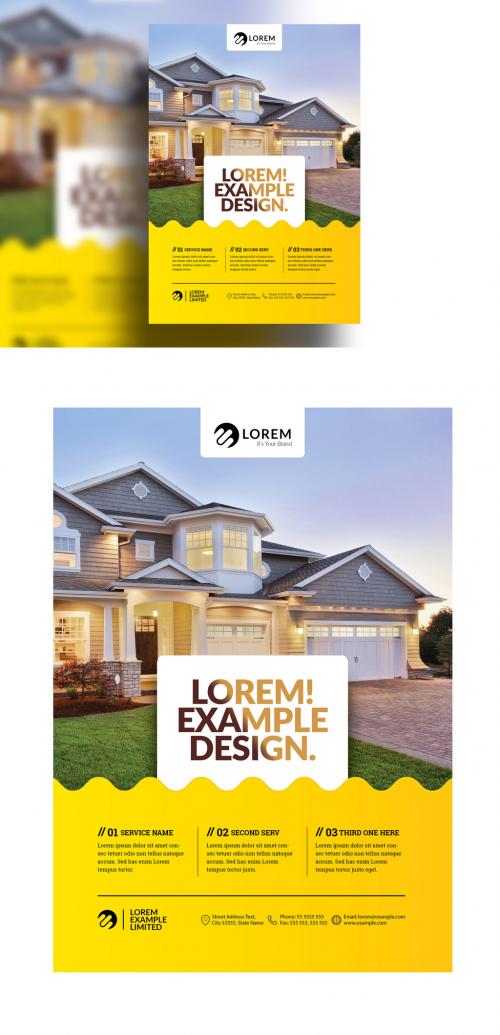 Flyer Layout with Yellow Gradient Elements - 288735466