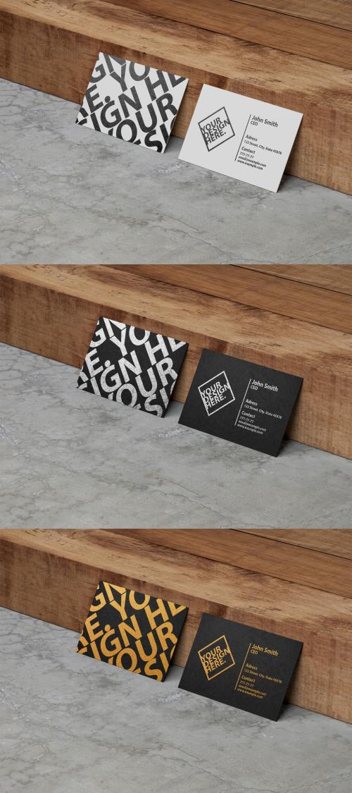 Mockup of Two Business Cards - 288940641