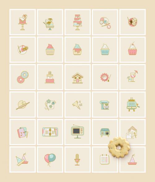 Cake and Cookies Bakery Icon Set - 288969951