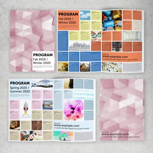 Program Brochure Layout with Colorful Grid - 289155734