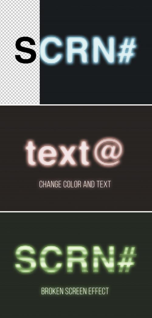 Old monitor CRT Screen Text Effect Mockup - 290127171