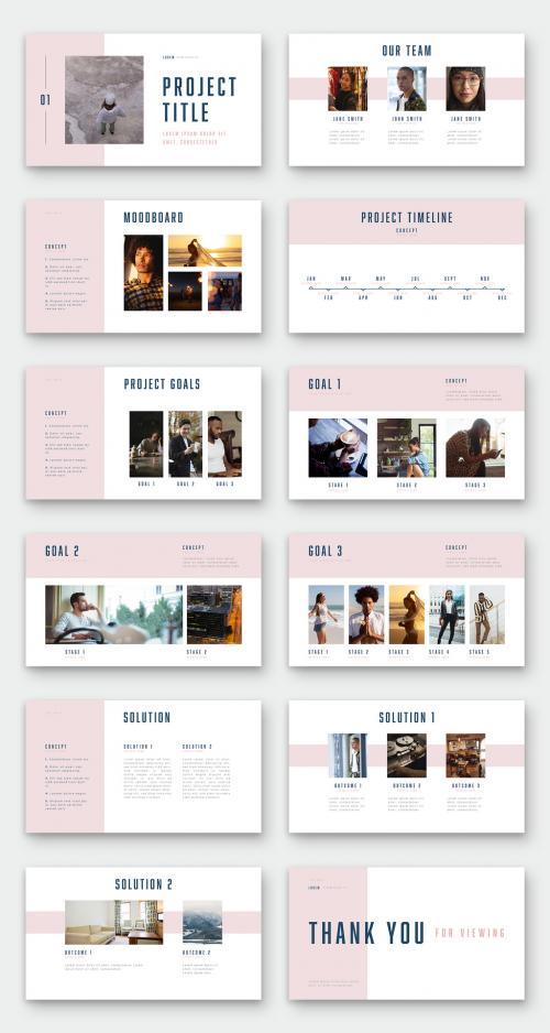 Presentation Layout with Pink Elements - 290137065