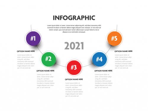 Infographic Layout with Five Connected Options - 290354986