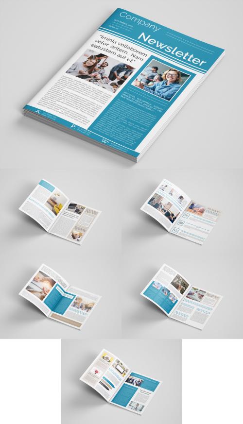 Business Newsletter Layout with Teal Accents - 290367644