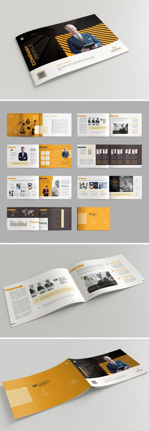 Company Profile Brochure Layout with Orange Accents - 290594664