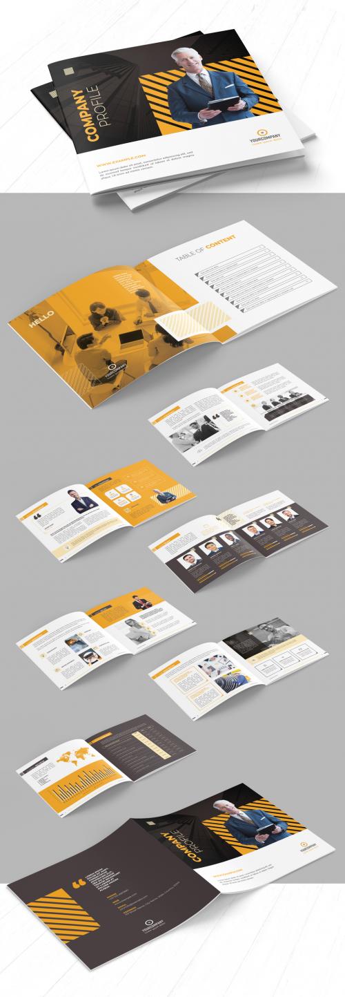 Company Profile Brochure Layout with Orange Accents - 290594670