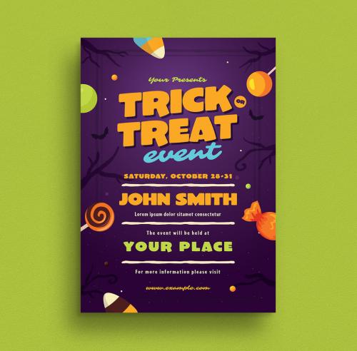 Halloween Trick or Treat Flyer Layout - 290761093