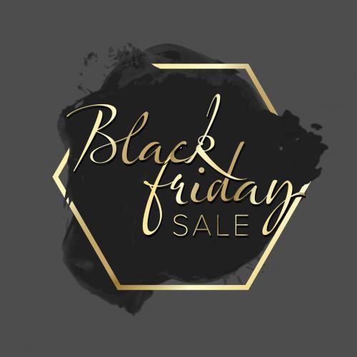 Black Friday Sale Label Layout with Gold Accents - 290824879