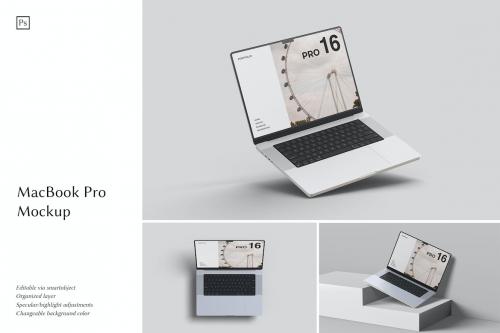 Floating MacBook Pro 16 inch Mockup