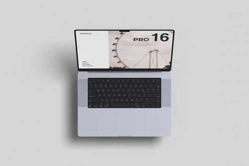 Floating MacBook Pro 16 inch Mockup