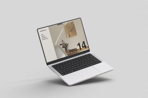 Floating MacBook Pro 14 inch Mockup