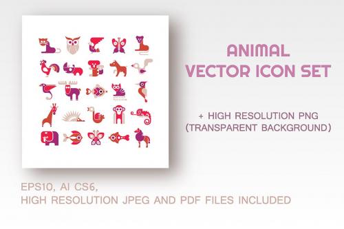 Animal vector icon set