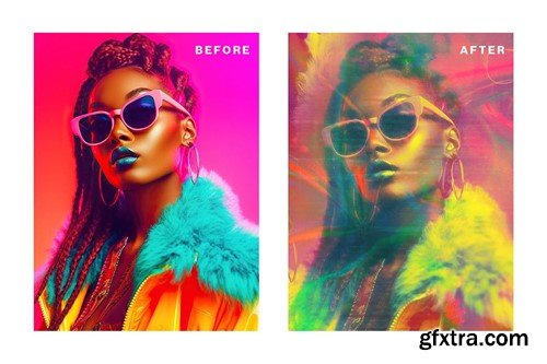 Iridescent Abstract Photo Effect Template XPR6CZV