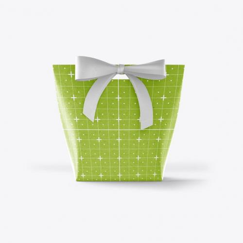 Paper Bag with Bow Mocklup