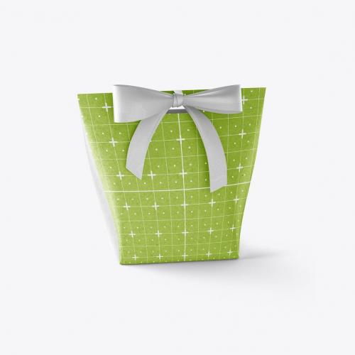 Paper Bag with Bow Mocklup