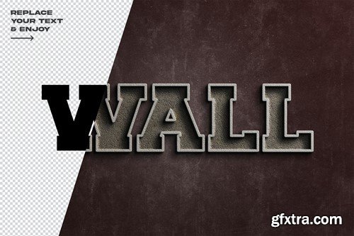 Wall Concrete 3D Layer Style PSD Text Effect MEPH6TF