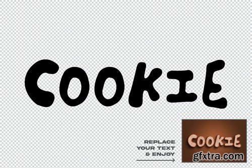 Chocolate Cookie 3D Layer Style Text Effect 2HCZ6EE