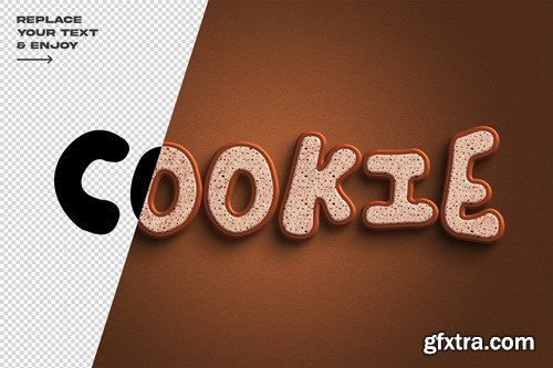 Chocolate Cookie 3D Layer Style Text Effect 2HCZ6EE