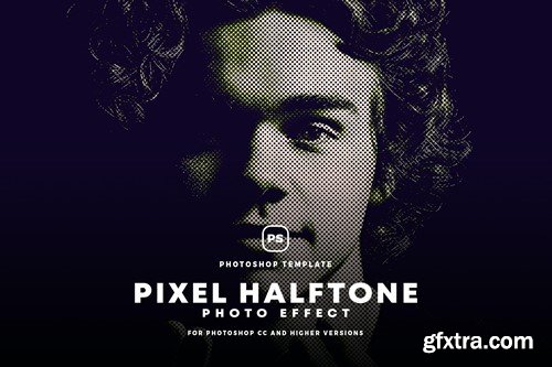 Pixel Halftone Photo Effect C3EQT2R