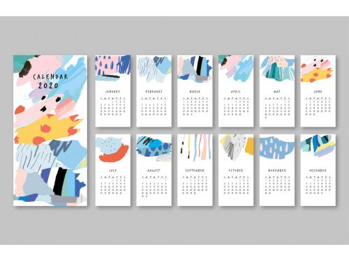 Calendar Layout with Abstract Elements - 291059953