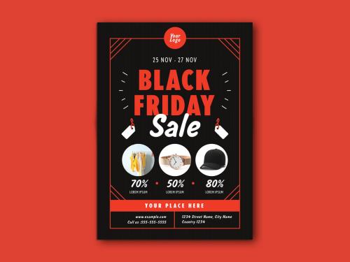 Black Friday Sale Graphic Flyer Layout - 291386092
