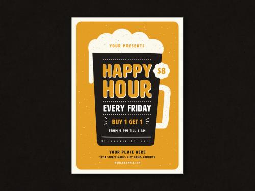 Happy Hour Graphic Flyer Layout - 291386203