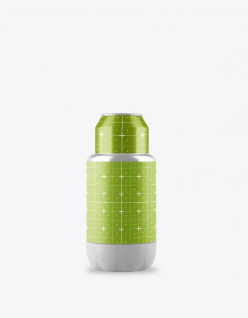 Metallic Bottle Cooler Mockup