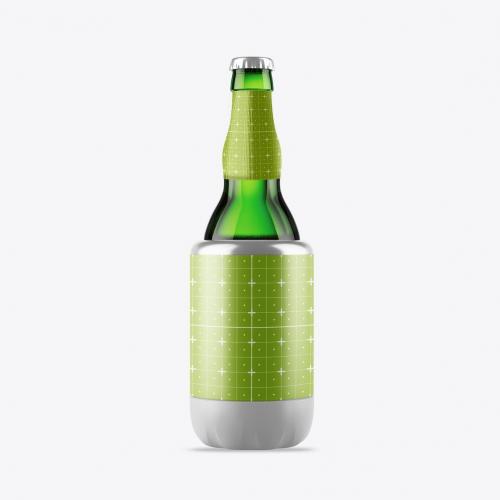 Metallic Bottle Cooler Mockup