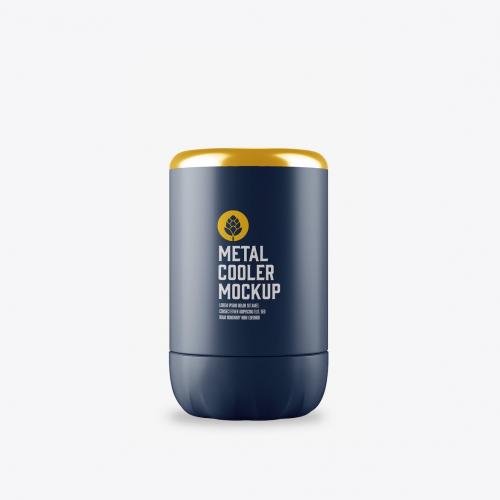 Metallic Bottle Cooler Mockup