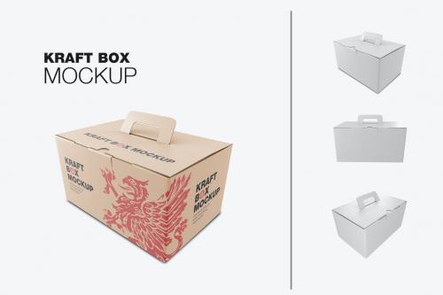 Classic Paper Box with Handle Mockup