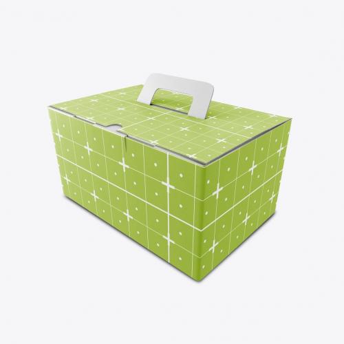 Classic Paper Box with Handle Mockup