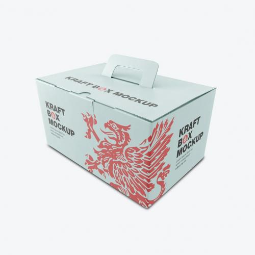 Classic Paper Box with Handle Mockup