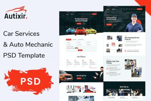 Autixir - Car Services Auto Mechanic PSD Template