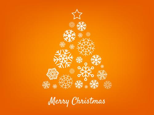 Decorative Digital Orange Christmas Tree Layout - 291521549