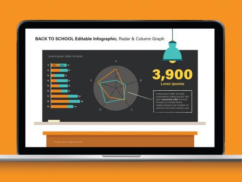 School Themed Infographic with Radar and Column Graph - 291523295