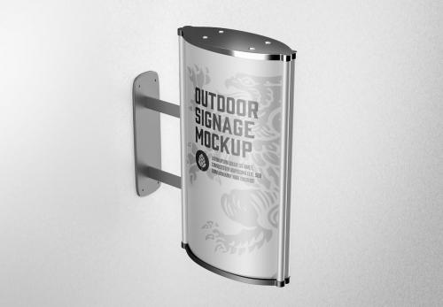 Metallic Wall Sign Mockup