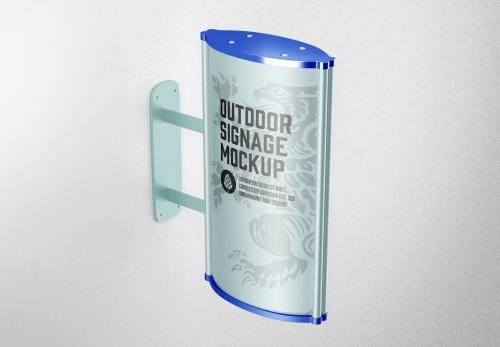 Metallic Wall Sign Mockup