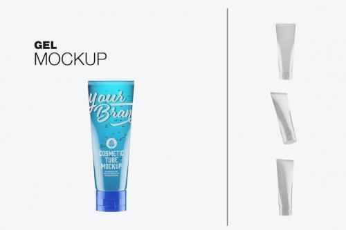 Transparent Cosmetic Tube Mockup