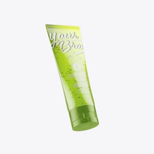 Transparent Cosmetic Tube Mockup